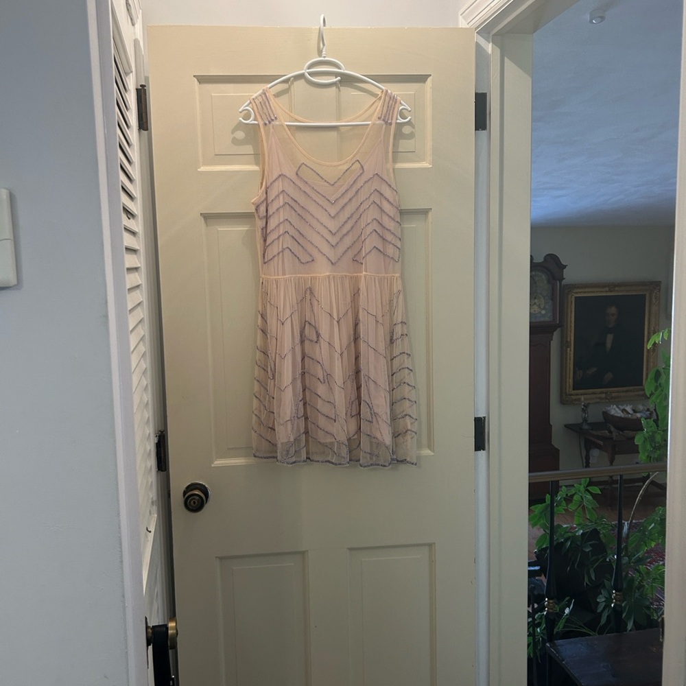 Elegant Pink Chevron Dress